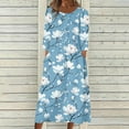 thumbnail image 2 of Floral Maxi Dress for Women Long Sleeve Casual Loose Boho Dress Fall Beach Sundress Flowy Comfy Outfit, 2 of 5