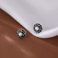 thumbnail image 4 of Solid 925 Sterling Silver Flower Stud Earrings for Women Teens Black Flower Stud Earrings Pearls, 4 of 12