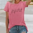 thumbnail image 2 of Bibifish Womens T-Shirts Casual Short Sleeve Cat Print T-Shirt Summer Crewneck Trendy Soft Ladies Graphic Tee Tops, 2 of 5