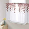 thumbnail image 3 of Sheer Curtains 45 inches Long, Pink Eucalyptus Leaves Watercolor Plants Light Filtering Sheer Window Curtains Rod Pocket Voile Drapes for Bedroom Living Room, 52"W x 45"L 2 Panels, 3 of 7