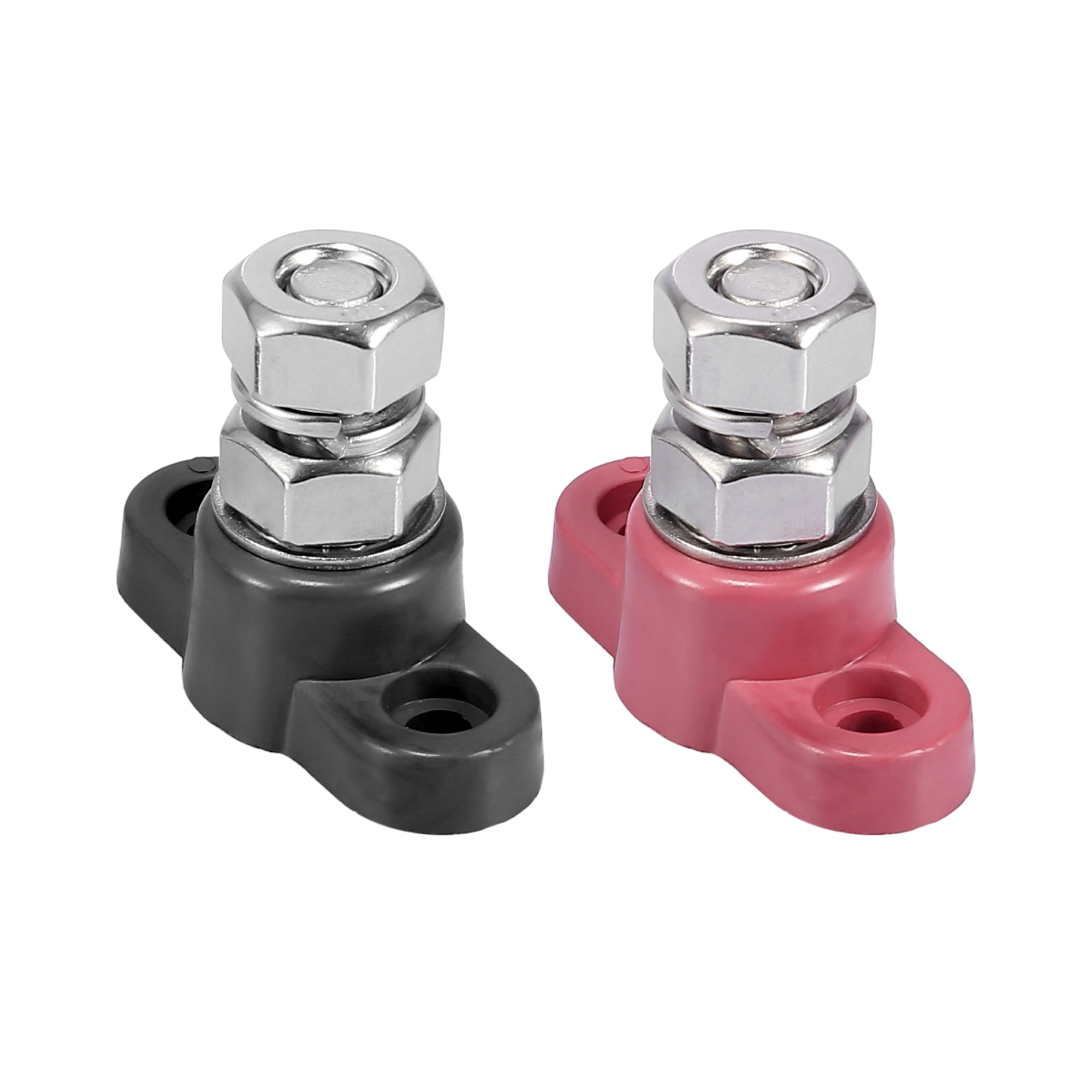2pcs Red Black Junction Block Power Post Insulated Terminal Stud 3/8' for Car Truck RV Boat