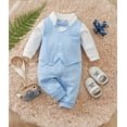 thumbnail image 4 of WIBACKER 0-18M Newborn Baby Boys Gentleman Romper Infant One Piece Long Sleeve Bowtie Outfit Formal Wear Tuxedo Suit, 4 of 12
