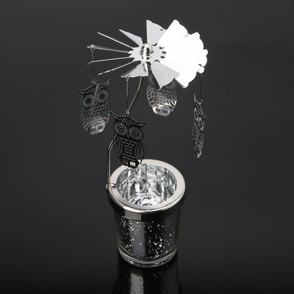 Rotary Spinning Tealight Candle Metal Tea Light Holder Carousel Home Decoration
