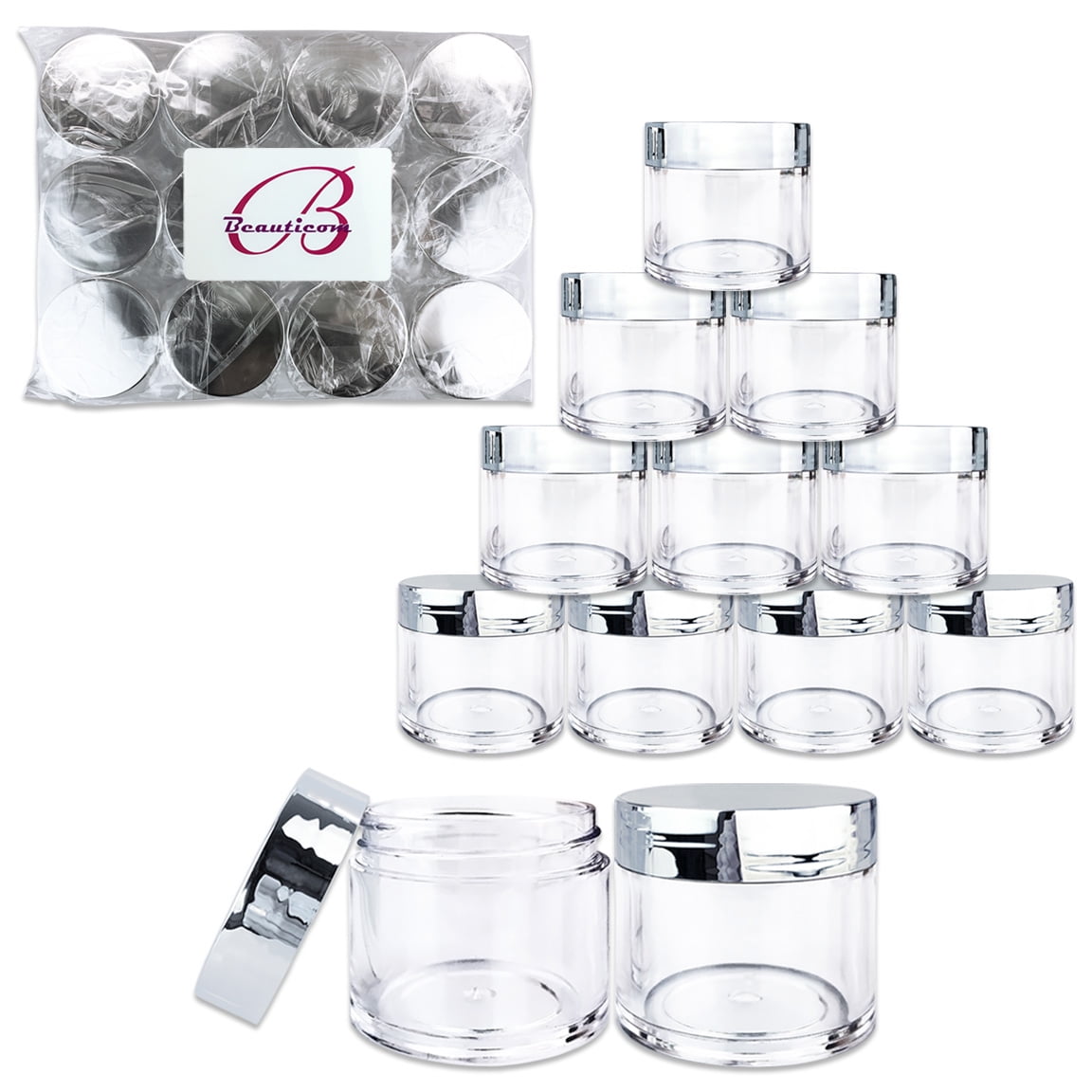 Beauticom 30 Jars High Quality 30 Gram ML 1 Oz Thick Acrylic Sample beauticom-30-jars-high-quality-30-gram-ml-1-oz-thick-acrylic-sample