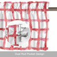 thumbnail image 6 of Retro Red Checkered Valance Curtain Watercolor Lines Geometric Minimalist Window Valances Rod Pocket Short Curtains Window Treatments for Kitchen Bedroom Bathroom Laundry 42" x 18", 6 of 9