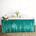 thumbnail image 5 of Efavormart 30"x9FT Metallic Foil Fringe Table Skirt, Self Adhesive Party Table Skirt - Turquoise, 5 of 11