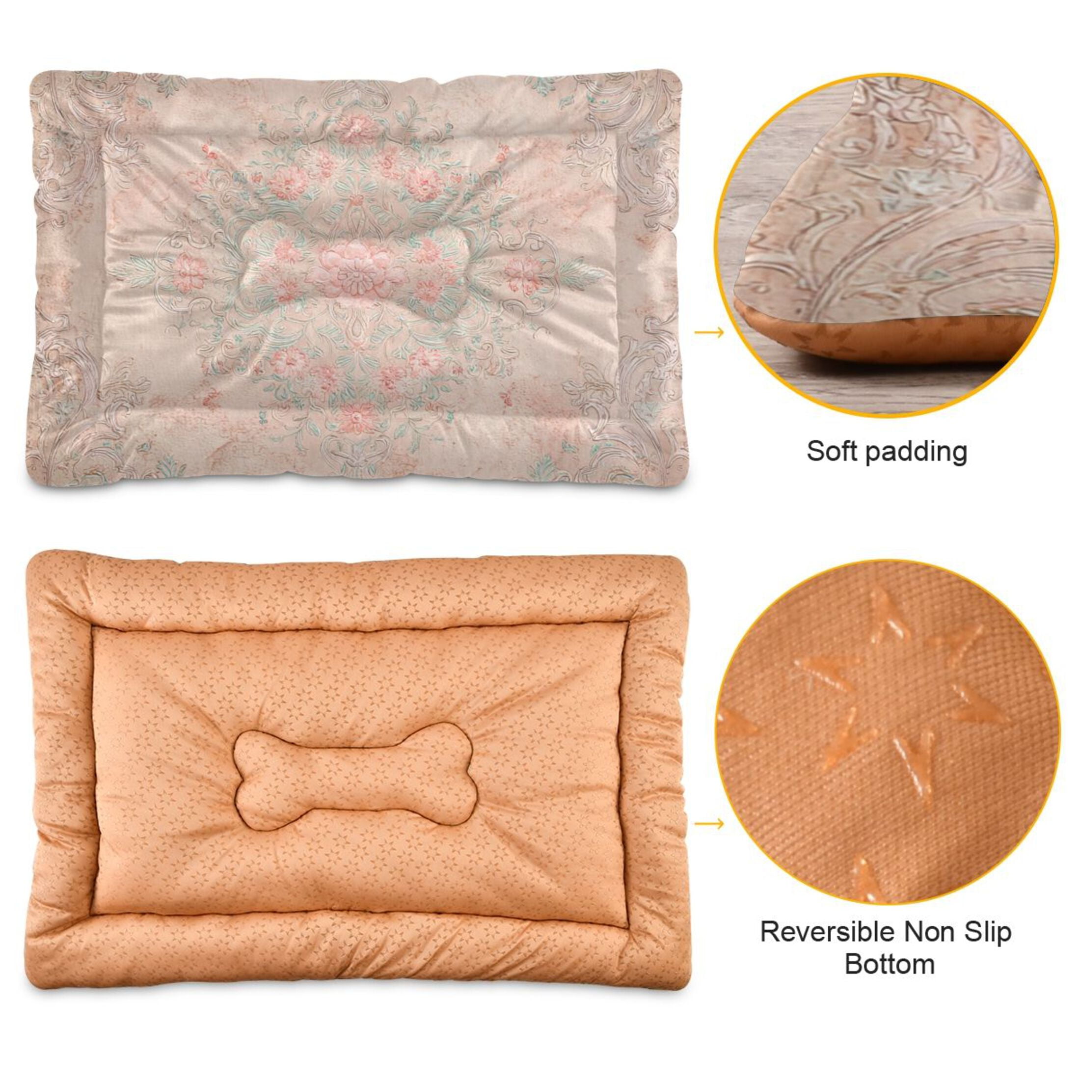 Cozy Mat Pet Bed Indoor Outdoor Warm Soft For Cat Dog Puppy(S/M) Intricate Border Design