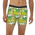 thumbnail image 2 of Xecao Cartoon Frog Print Boxer Briefs for Men's Stretch Moisture-Wicking Underwear, Mid-Rise Classics breathable fabric, 2 of 7