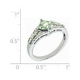 thumbnail image 2 of Sterling Silver Rhodium Green Quartz & Diam. Ring (Size 7) Made In Thailand qr3089ag-7, 2 of 2