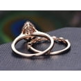 thumbnail image 3 of 2 Carat Pear cut Moissanite and Moissanite Bridal Set with 18k Gold Plating, 3 of 6