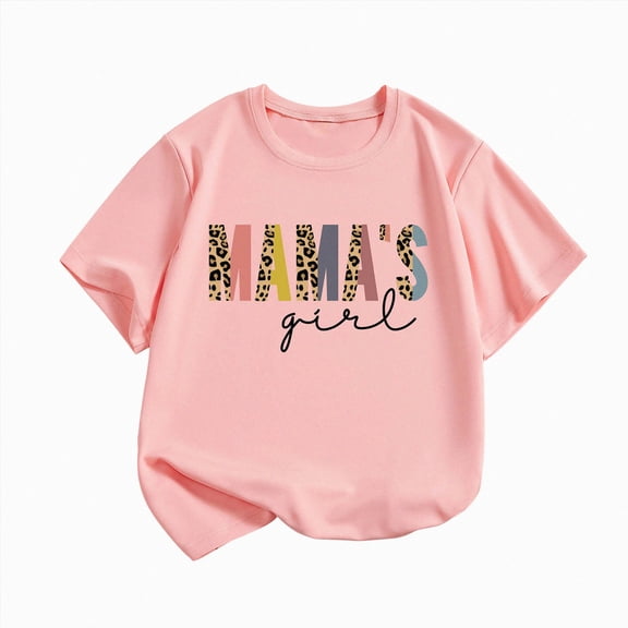 Ccpelsie Girls Toddlers' Short-Sleeve Graphic T-Shirts Crewneck Kids Tee Tops Girls Clothes Light Pink,7-8 Years