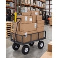 thumbnail image 4 of Outdoor Utility Cart, 800 lbs Heavy-Duty, 10" Pneumatic All-Terrain Tires, Lawn and Garden Cart with Removable Mesh Panels, 4 of 10