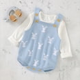 thumbnail image 4 of UACY Baby Girl Boy Knit Easter Bunny Romper Sleeveless Bodysuit Jumpsuit My 1st Easter Outfit Cute Spring Clothes, 4 of 7