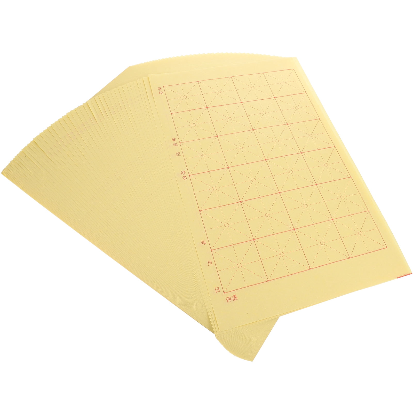 NUOLUX Chinese Writing Grid Sheet Xuan Paper Yellow 150 Sheets