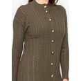 thumbnail image 3 of Olive Cable Knit Button-Down Dress, XL, 3 of 4