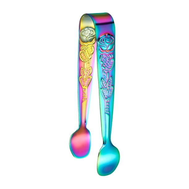 Toystoory Alicates cómodos para aperitivos de acero inoxidable para fiesta de té, clip de hielo de acero inoxidable fácil de operar Cocina y Comedor color ilusorio
