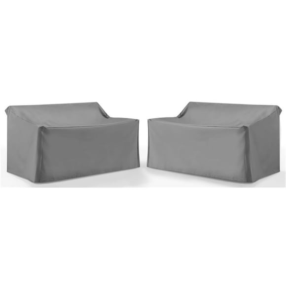 Crosley Furniture Covers Vinyl Outdoor Loveseat Cover in Gray (Set of 2)