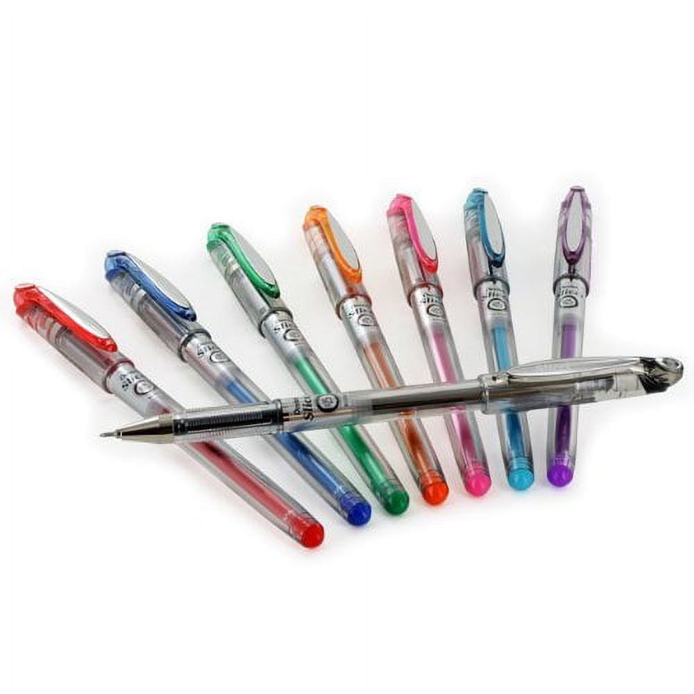 Pentel Arts Slicci 0.25 mm Extra Fine Gel Pen, Assorted Ink, 8 Pack (BG202BP8M)