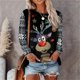 thumbnail image 1 of New Christmas Moose Print Ladies T-shirt Cotton Kawaii Cartoon Style Sweater Autumn O Neck Oversized Long Sleeve Female Pullover, 1 of 4
