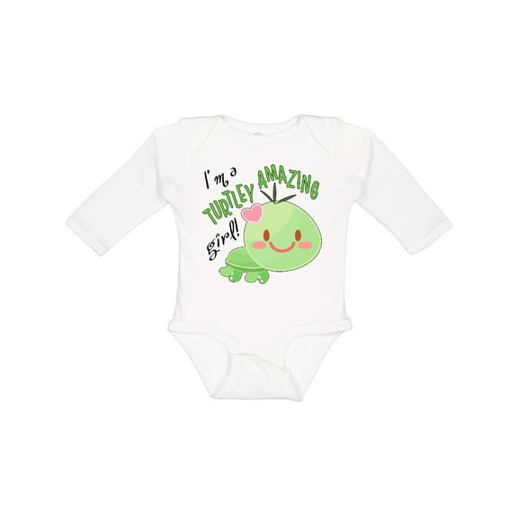 Inktastic Im a Turtle-ly Amazing Girl- Cute Turtle Girls Long Sleeve Baby Bodysuit