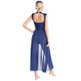 thumbnail image 2 of Kaerm Womens Lyrical Dance Dress Sleeveless Flowy Dresses Ballet Dance Tulle Leotard Long Skirt Navy Blue XXL, 2 of 7
