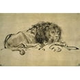 thumbnail image 2 of Van Rijn, Rembrandt 24x17 Gold Ornate Wood Framed with Double Matting Museum Art Print Titled - Lion, 2 of 4