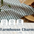thumbnail image 5 of Curtainking Striped Kitchen Curtain Linen Cafe Curtains Semi-Sheer Rustic Farmhouse Tier Curtains 26x36 inch Rod Pocket 2 Panels Blue on Beige, 5 of 11