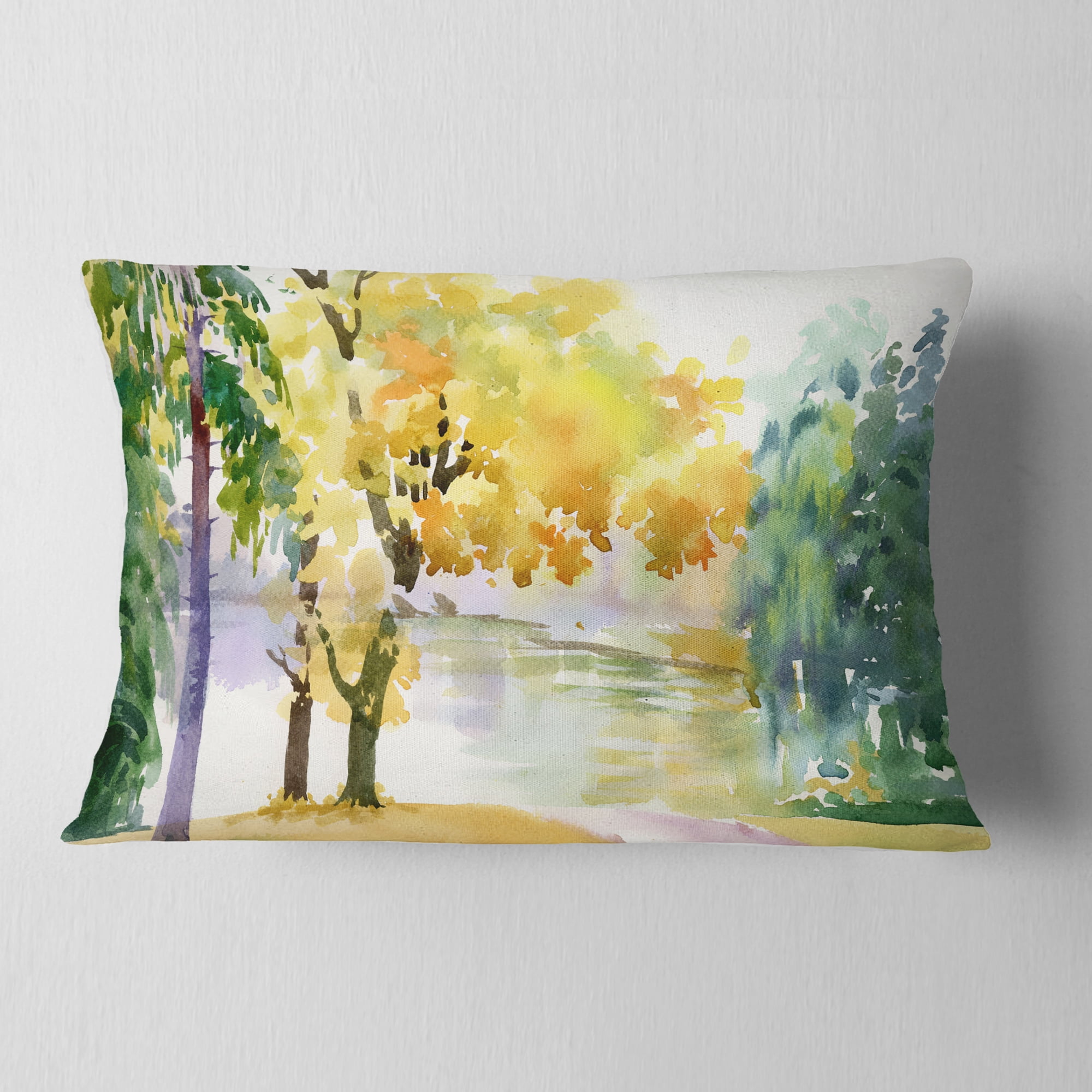 Designart 12" x 20" Multi-color Polyester Throw Pillow