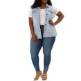 thumbnail image 2 of Agnes Orinda Women's Plus Size Jean Vest Sleeveless Raw Hem Casual Denim Jacket 3X Sky Blue, 2 of 8