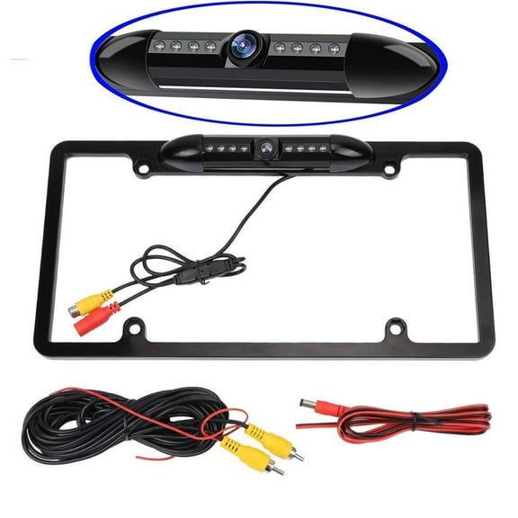 US License Plate Metal Frame Rear View Backup Camera CMOS HD LED Night Vision