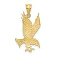 thumbnail image 3 of Real 14kt Yellow Gold Polished and Diamond-cut Eagle Pendant; for Adults and Teens; for Women and Men, 3 of 4