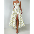 thumbnail image 4 of Robes d'Été pour Femmes 2025 Robe Corset à Fleurs Longue Robe de Demoiselle d'Honneur Beige G, 4 of 10