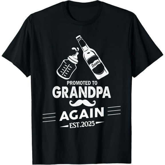 Promoted To Grandpa Again 2025 Pregnancy Announcement T-Shirt