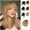 # Greyish gold, variant on Bangs Hair Clip in Bangs 100% Real Human Hair Extensions Wispy Bangs Clip on Air Bangs for Women Hairpieces Curved Bangs (Wispy Bangs, Color # Blonde)