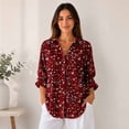 thumbnail image 4 of Women's Long Sleeve Button Down Shirt Casual Printed Blouse, 4 of 5
