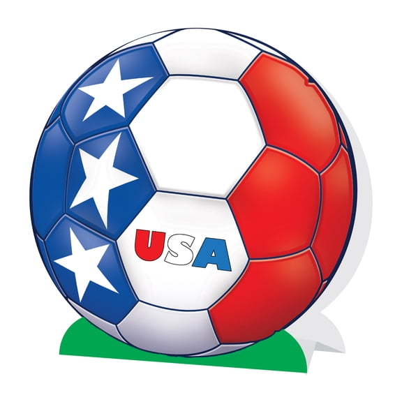 United States Soccer Ball 3-D Centerpieces, 9¼", Pack of 6