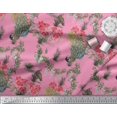 thumbnail image 2 of Soimoi Poly Georgette Fabric Leaves,Floral & Peacock Bird Decor Fabric Printed Yard 52 Inch Wide, 2 of 2