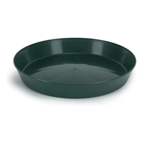 21 Inch Plant Saucers - Green Plastic Plant Drip Trays, Indoor Outdoor Pot Saucers, Made in USA