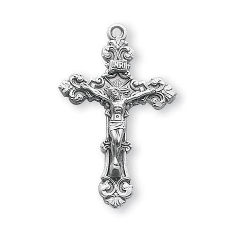 Sterling Silver Wide Ribbon Filigree - Sterling Silver Fancy Filigree Crucifix