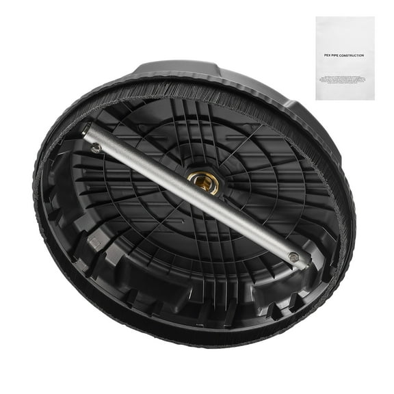 KFFKFF 15" Surface Cleaner for Pressure Washer, Plastic Attachments with Quad Wheels, Peak 4000 PSI, 1/4 Quick Connect, Dual Spray Nozzles, Perfect for Cleaning Driveways, Walkways, Patios,in Black