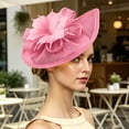 thumbnail image 5 of Karymi Baseball Cap Elegant Fascinator Hat with Fake Feather Flower, Mesh Tea Party Derby Headpiece, Clip-on Hair Accessory for Wedding Church Hats for Women, 5 of 6