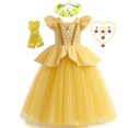 thumbnail image 1 of Disney-vestido de princesa bella para niñas, disfraz de La Bella y La Bestia, para fiesta de cumpleaños y Halloween Fivean unisex, 1 of 2