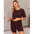thumbnail image 2 of Ekouaer Women' Maternity Pajamas 2 Piece Outfits Short Sleeve Shirts and Lounge Shorts Sets Maternity Loungewear Mama Clothes, 2 of 6