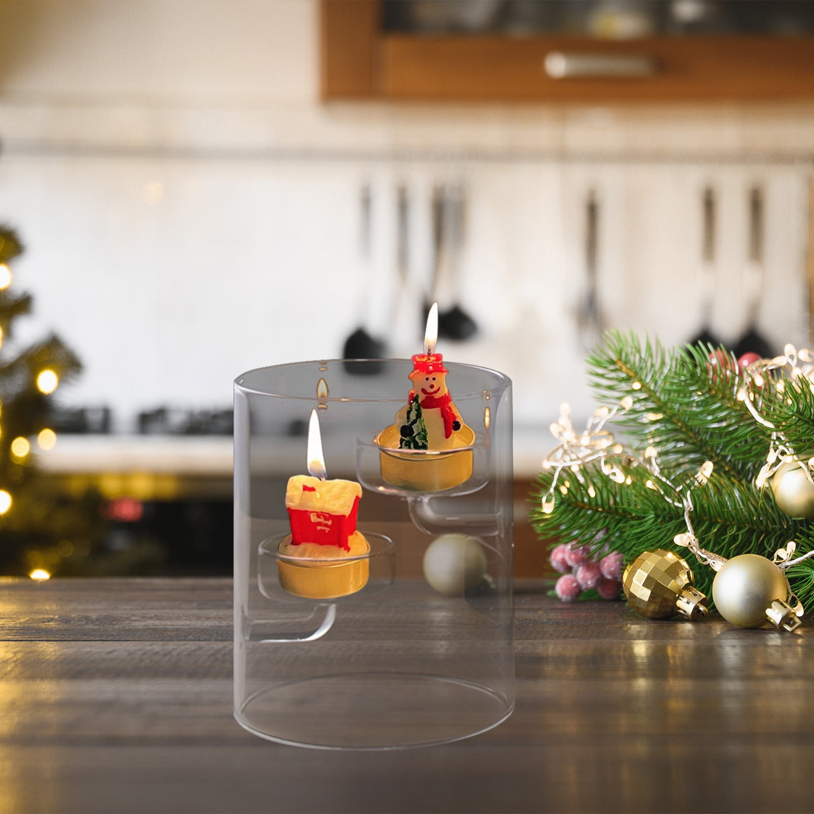 B Windproof Glass Candlestick For Christmas Celebrations And Candlelight Dinners Features European Style For Sophisticated Home Ambiance