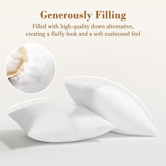 ®   Euro Pillow Inserts, 26 x 26 Inch Fluffy Soft Throw Pillow Inserts