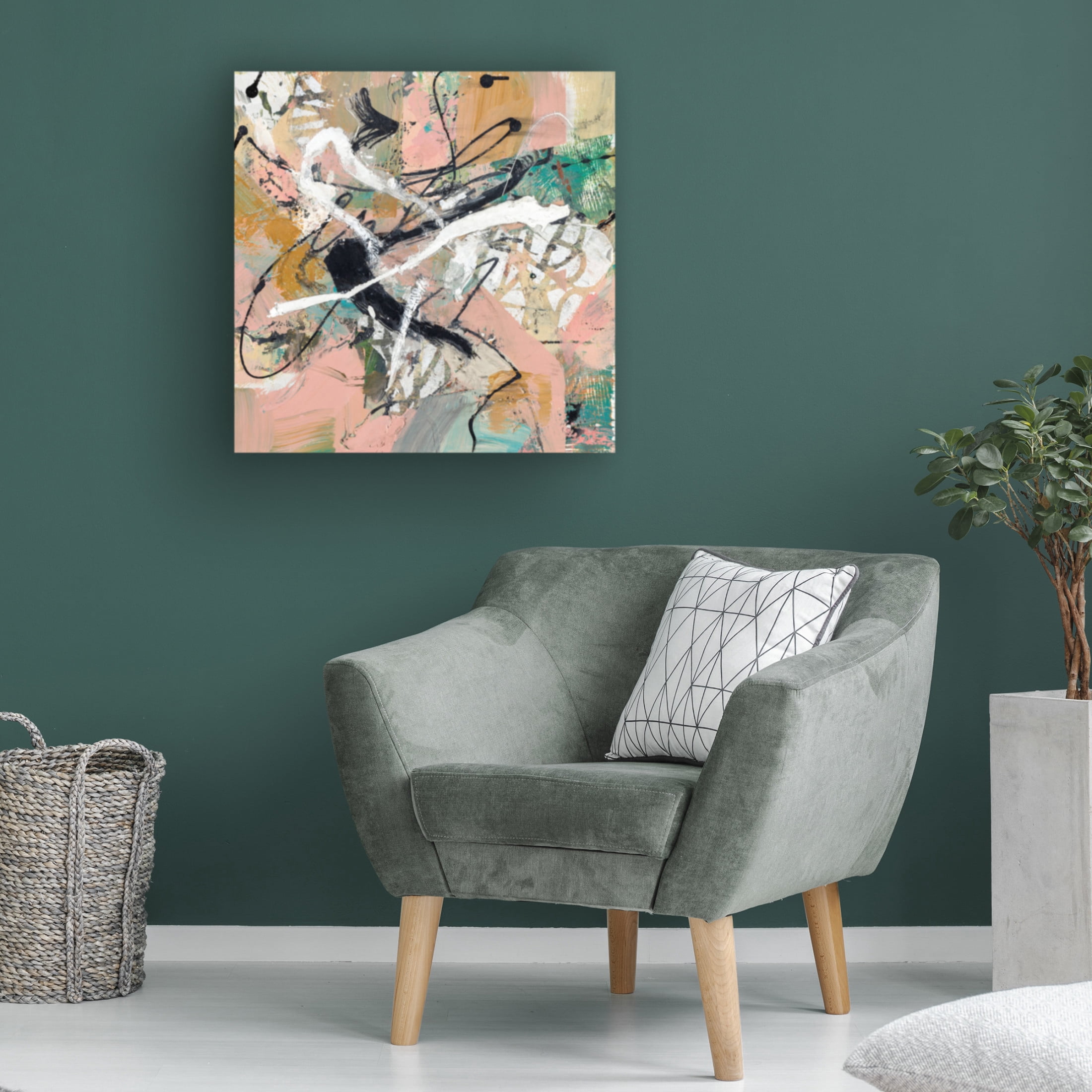 Canvas Wall Art - Suzanne McCourt 'Fluid' Wall Art for Living Room, Bedroom, or Office Décor by Trademark Fine Art - 35 x 35 Inches