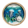 thumbnail image 6 of 2D Layered Wooden Wall Art Blue Floral Ornament Home Decor Modern Wall Hanging Gift(Blue-B), 6 of 6