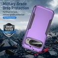 thumbnail image 3 of KOMI for Google Pixel 9 Case, [Shockproof] Military Grade Proof Protection [Fall Prevention] [Anti Fingerprint ] Rugged Protective Phone Case Cover for Google Pixel, Purple+Black, 3 of 5