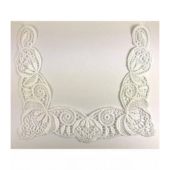 Trimplace 6" High x 8" Wide White Vintage Venice Lace Front Yoke