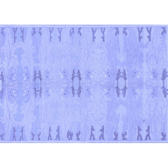 Ahgly Company Machine Washable Indoor Rectangle Abstract Blue Modern Area Rugs, 5' x 7'